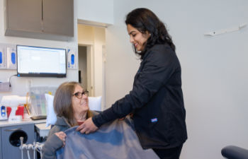 Sedation dentistry during a routine dental visit.
