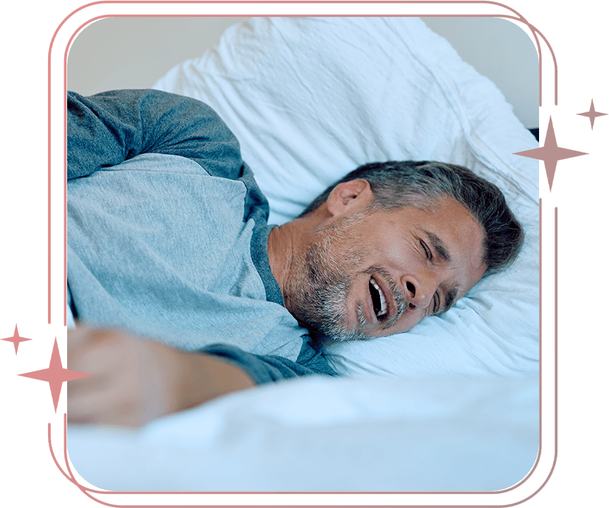 man suffering from sleep apnea